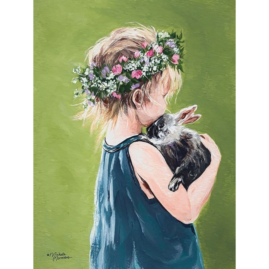 Girl with Bunny Poster Print by Michele Norman Image 1