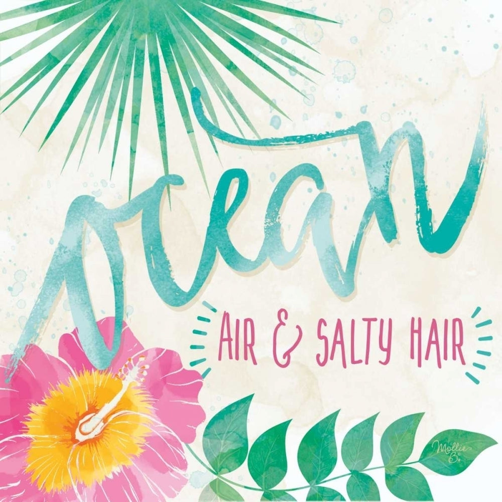 Ocean Air and Salty Hair Poster Print by Mollie B. Mollie B. Image 1