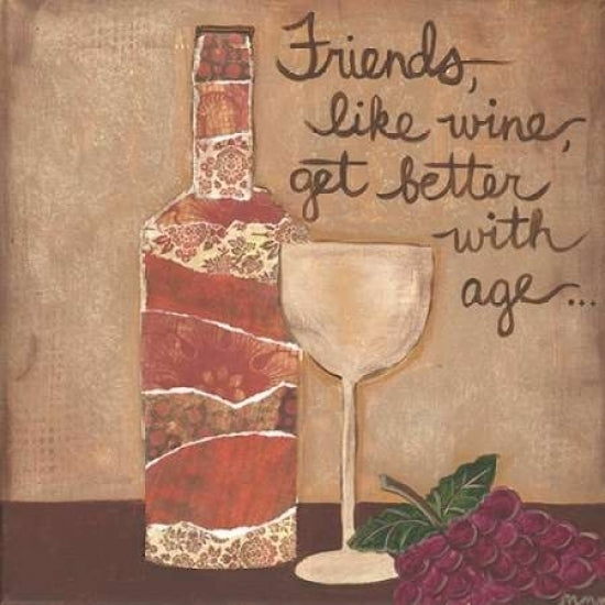 Friends And Wine Poster Print by Monica Martin Image 1