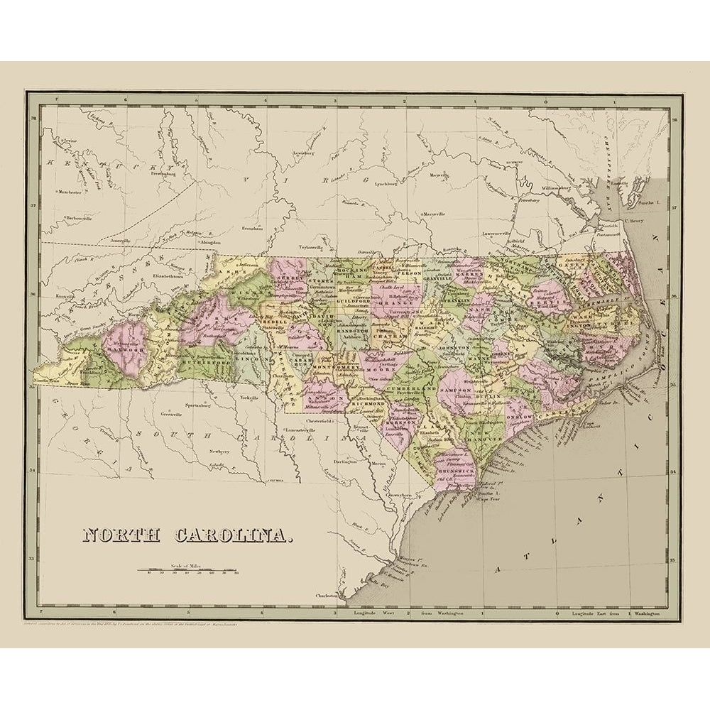 North Carolina - Goodrich 1841 Poster Print by Goodrich Goodrich NCZZ0020 Image 1