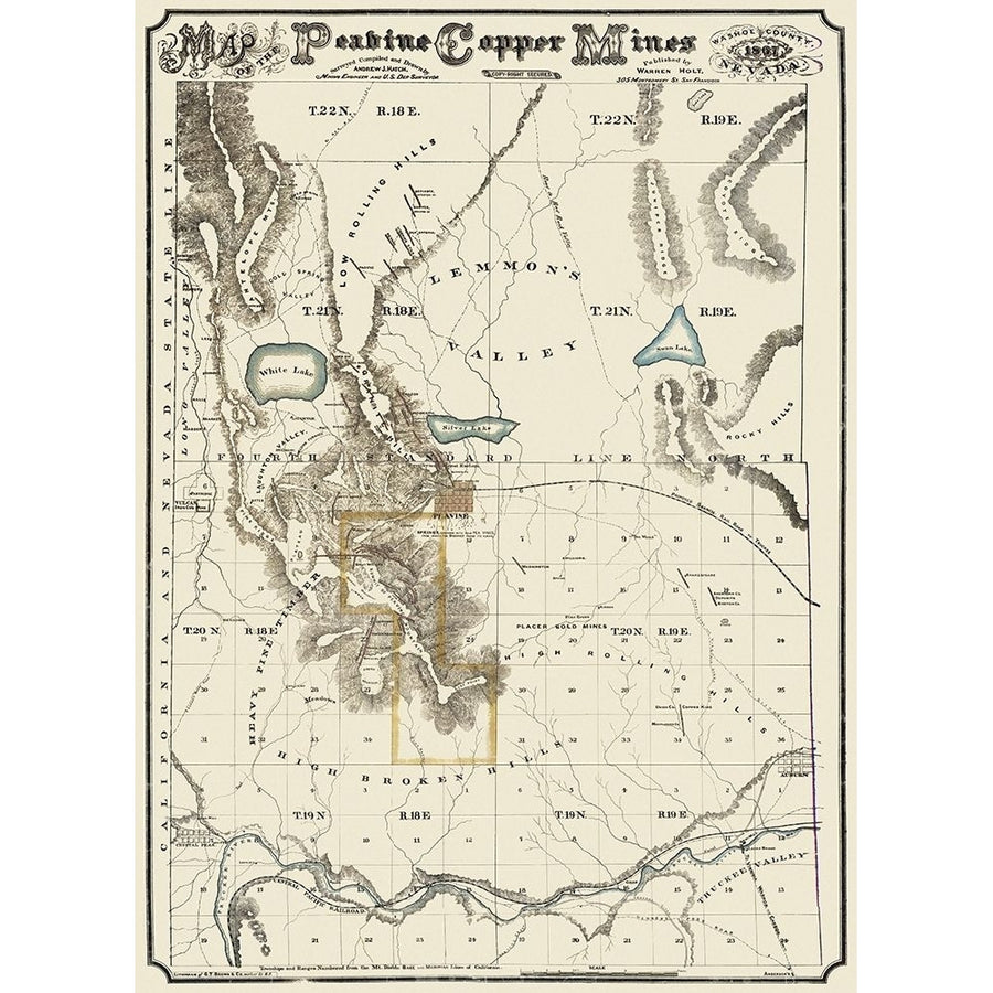 Peavine Copper Mines Nevada - Hatch 1867 Poster Print by Hatch Hatch NVPE0001 Image 1