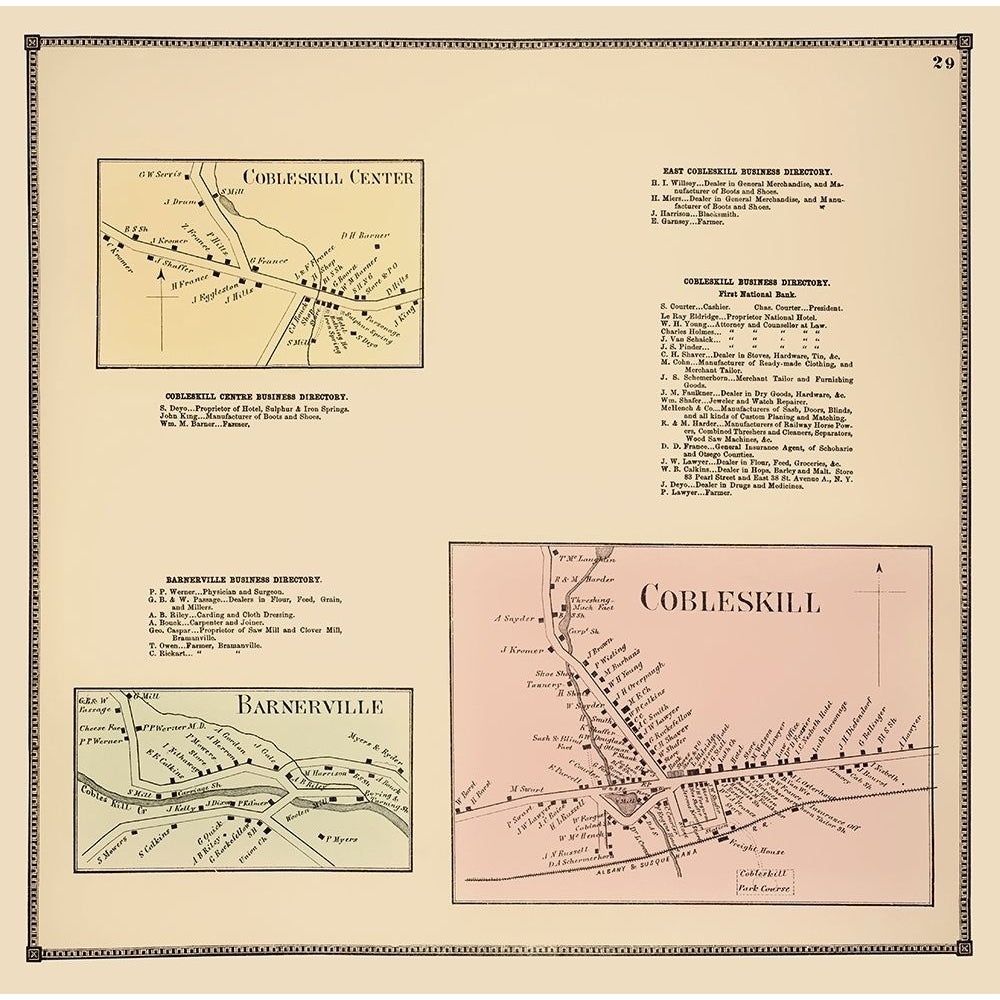 Cobleskill Bannerville York Landowner Poster Print by Beers Beers NYCO0013 Image 1