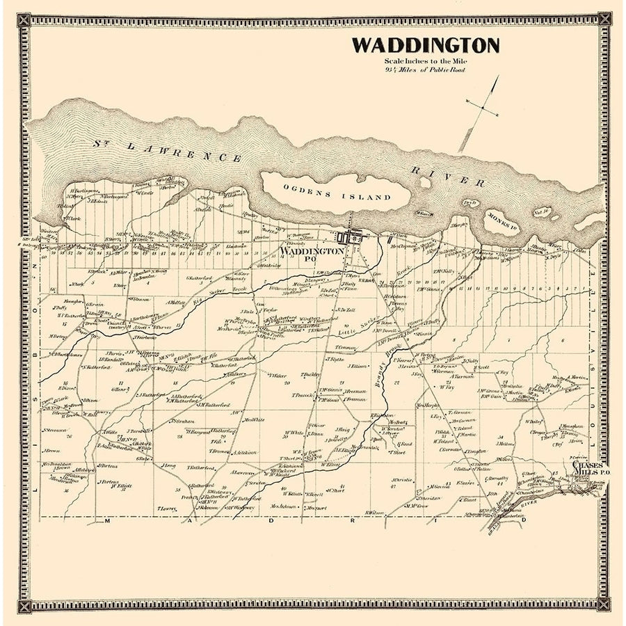 Waddington York Landowner - Stone 1865 Poster Print by Stone Stone NYWA0007 Image 1