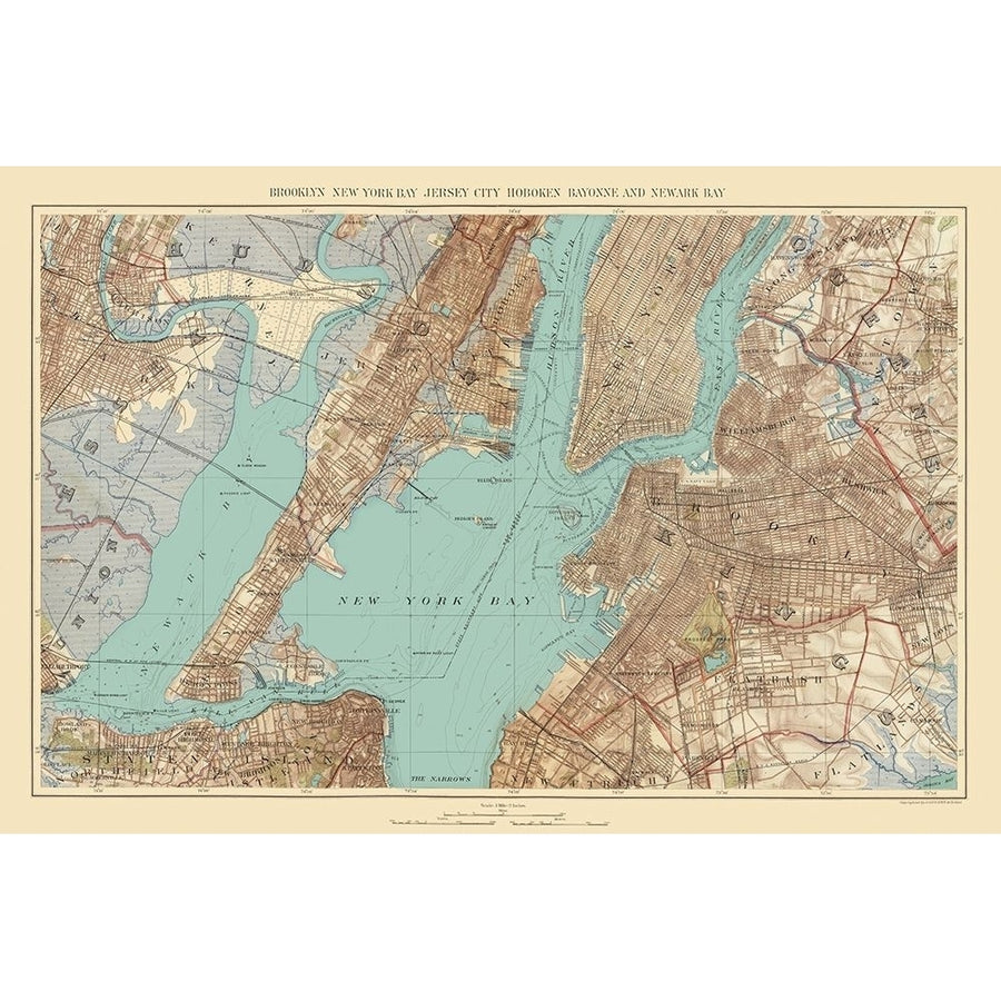 Jersey City Hoboken York Bay Jersey Poster Print by Bien Bien NYNE0003 Image 1