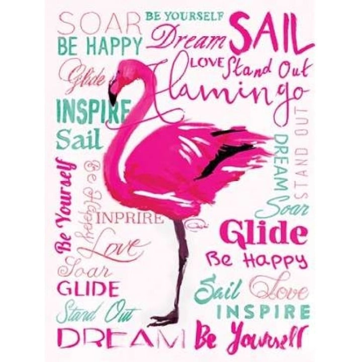 Wordy Flamingo Poster Print by OnRei OnRei Image 1