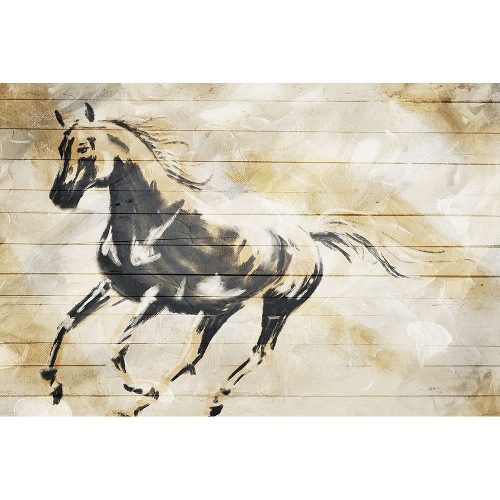 Running Horse Paint On Wood Poster Print by OnRei OnRei ONRC277B Image 1