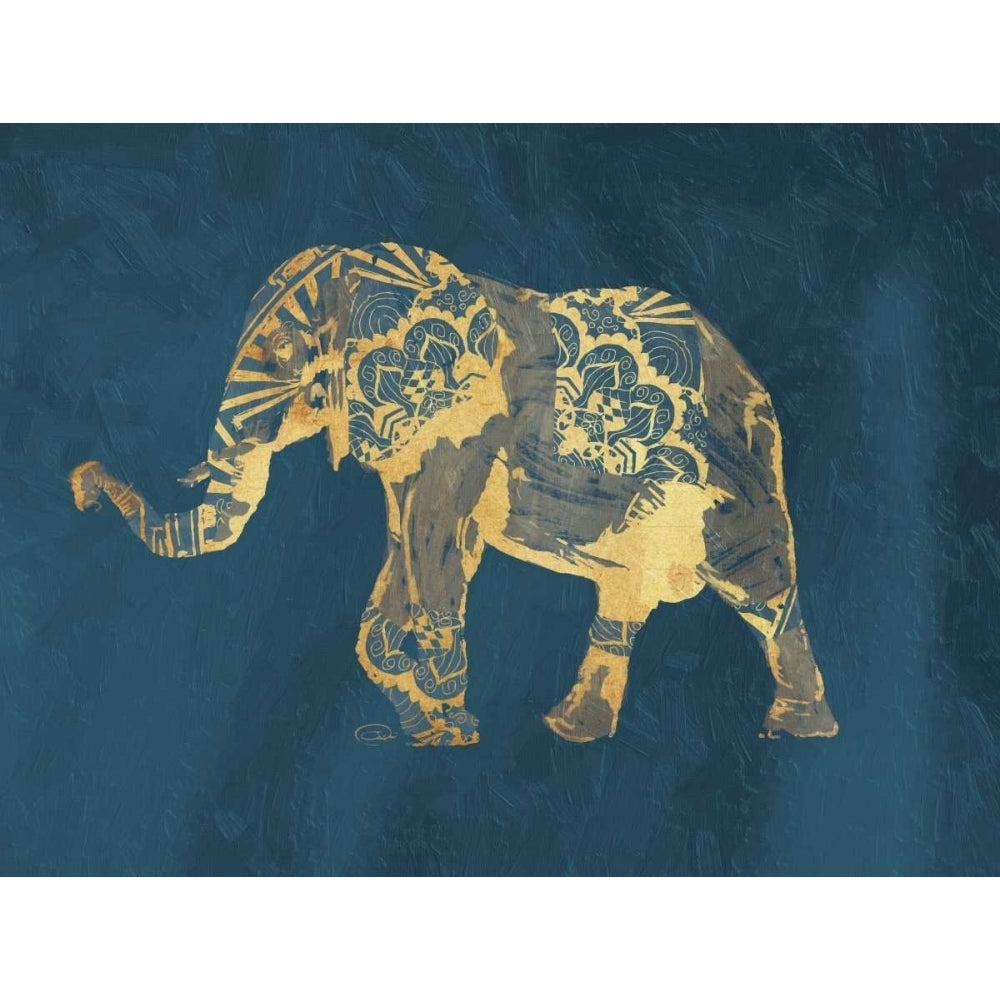 Navy Gold Elephant Poster Print by OnRei OnRei Image 1