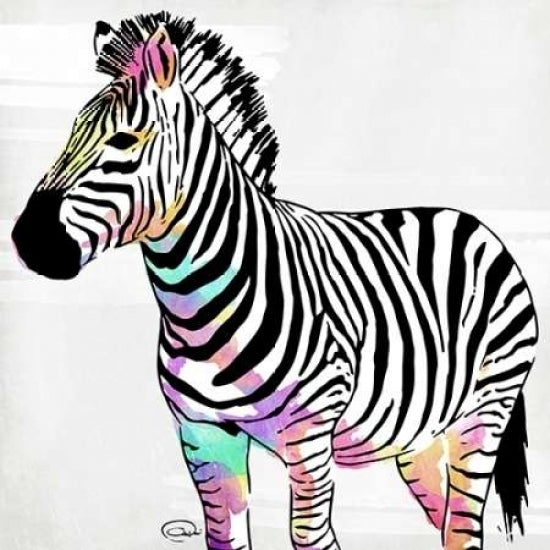 Zebra Head Colorful Poster Print by OnRei Image 2