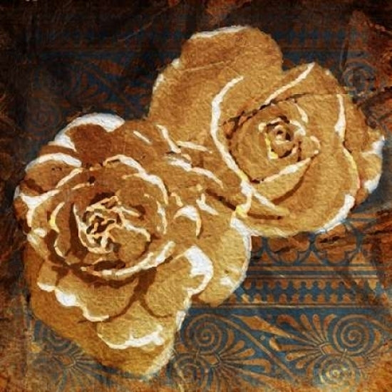 Loving Navy Gold Roses Poster Print by OnRei OnRei Image 2