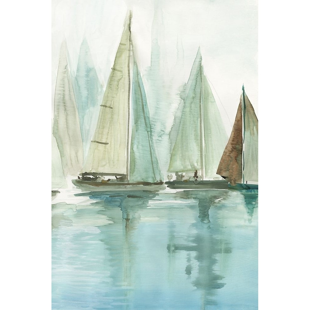 Blue Sailboats II Poster Print by Allison Pearce Image 1