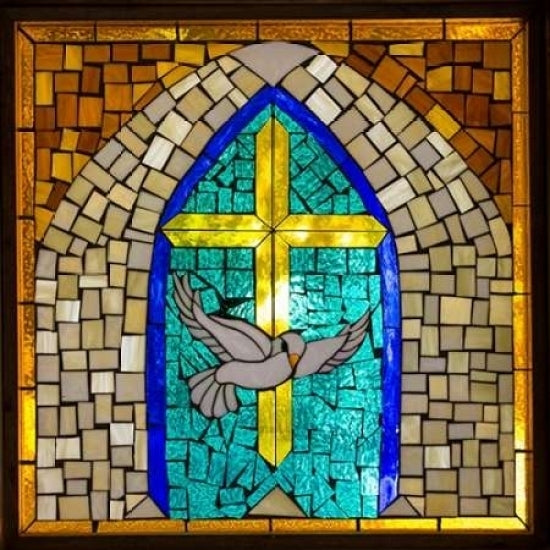 Stained Glass Cross V Poster Print by Kathy Mahan Image 2