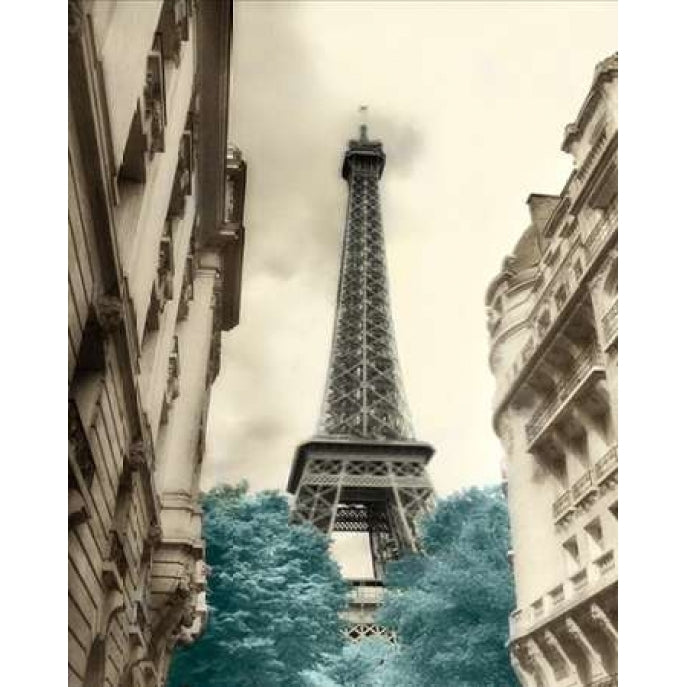 Teal Eiffel Tower 1 Poster Print by Dianne Poinski Image 1