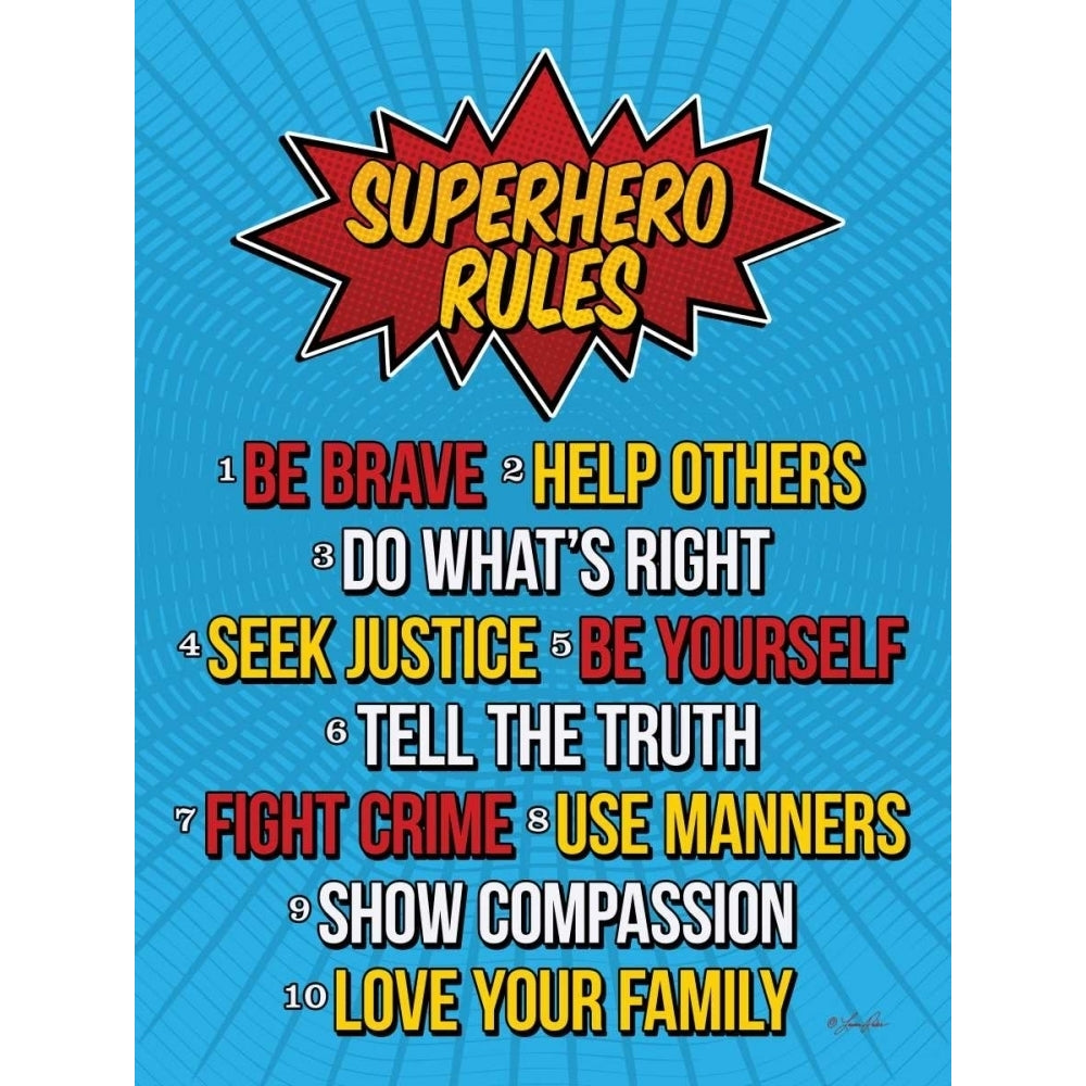 Superhero Rules Poster Print by Lauren Rader Image 1