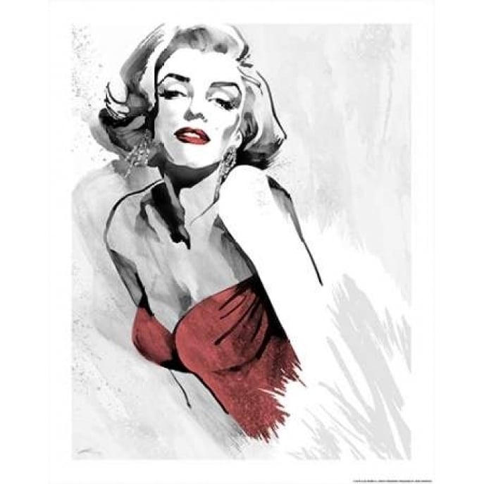 MarilynS Pose Red Dress Poster Print by Ellie Rahim Image 2