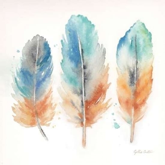 Watercolor Feathers I Poster Print by Cynthia Coulter Image 1