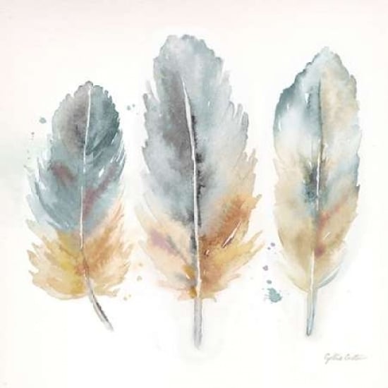 Watercolor Feathers Neutral I Poster Print by Cynthia Coulter Image 2