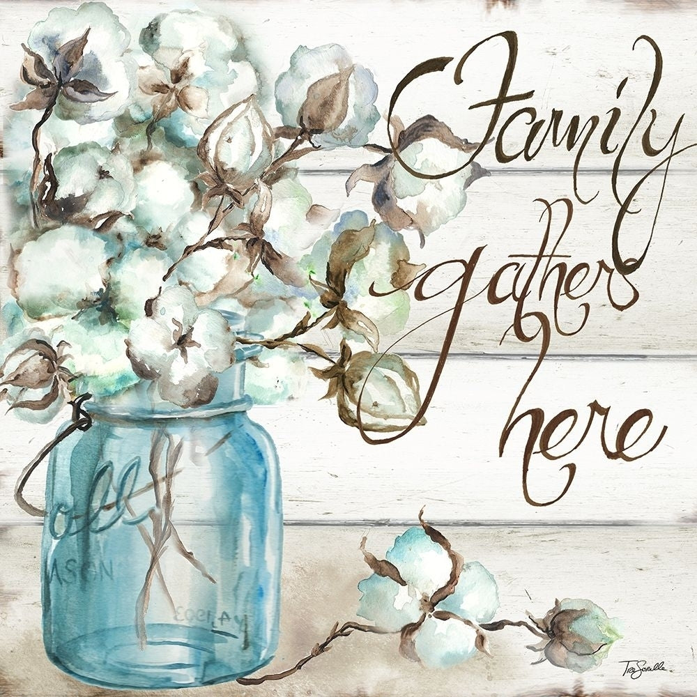 Cotton Boll Mason Jar I Family Poster Print by Tre Sorelle Studios Image 2