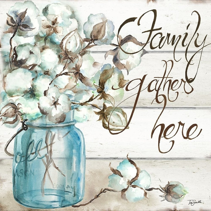 Cotton Boll Mason Jar I Family Poster Print by Tre Sorelle Studios Image 1