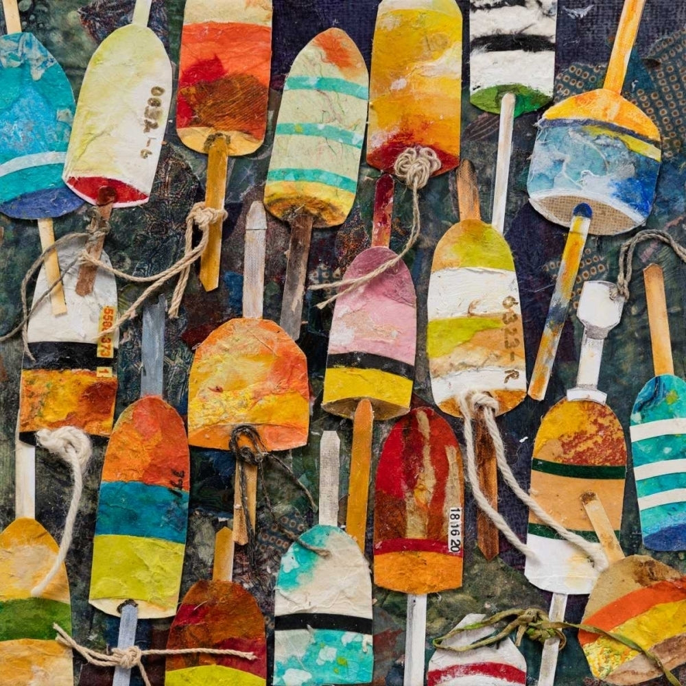 Buoy Collage Square Poster Print by Edith Green Image 2