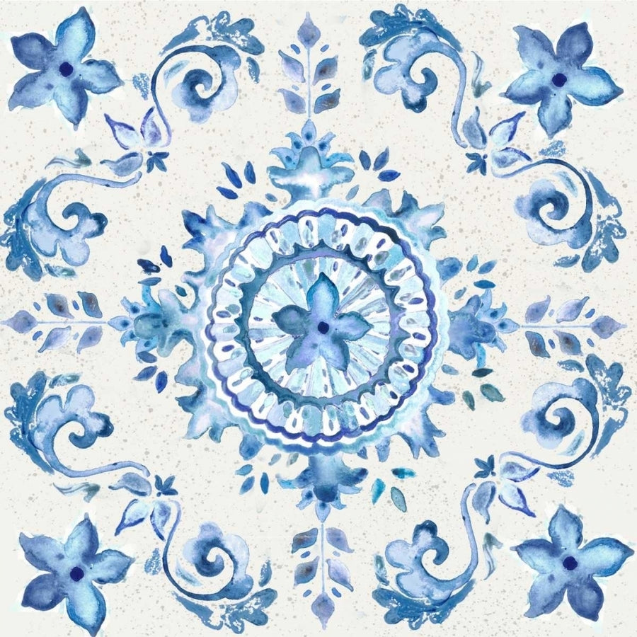 Artisan Medallions White/Blue II Poster Print by Tre Sorelle Studios Image 1