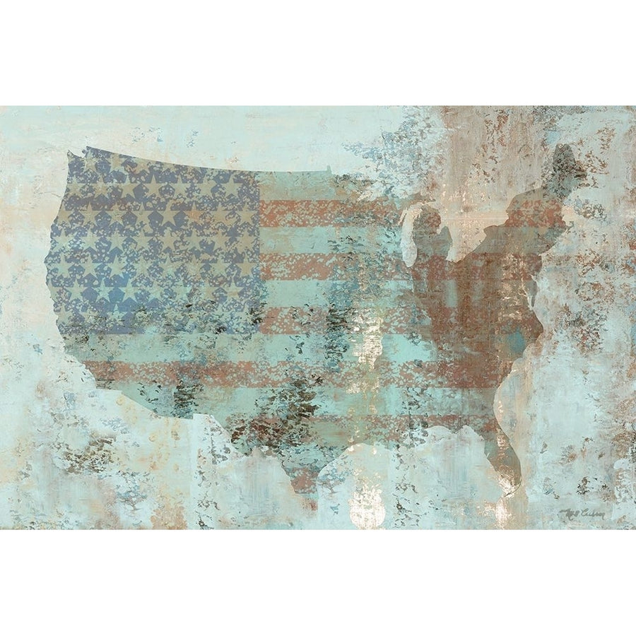 Vintage Usa Map Poster Print by Marie Elaine Cusson Image 1
