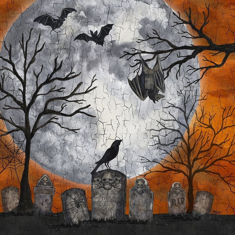 Something Wicked Graveyard I Hanging Bat Poster Print by Tara Reed Image 1