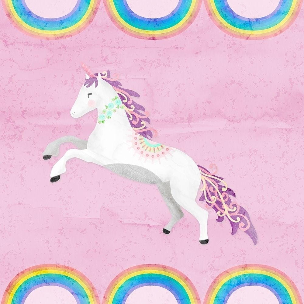 Rainbow Unicorn Ii Poster Print by Noonday Design Image 1