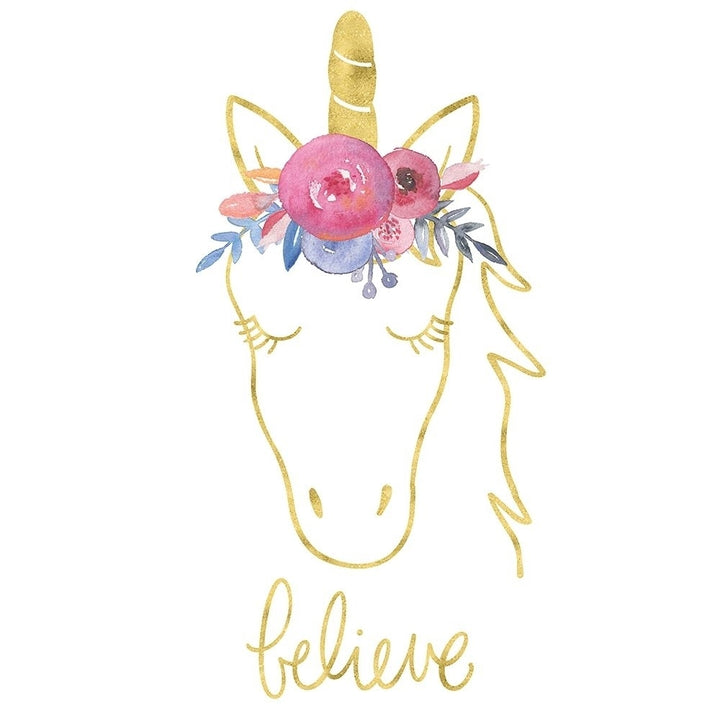 Golden Unicorn Ii Believe Poster Print by Noonday Design Image 1