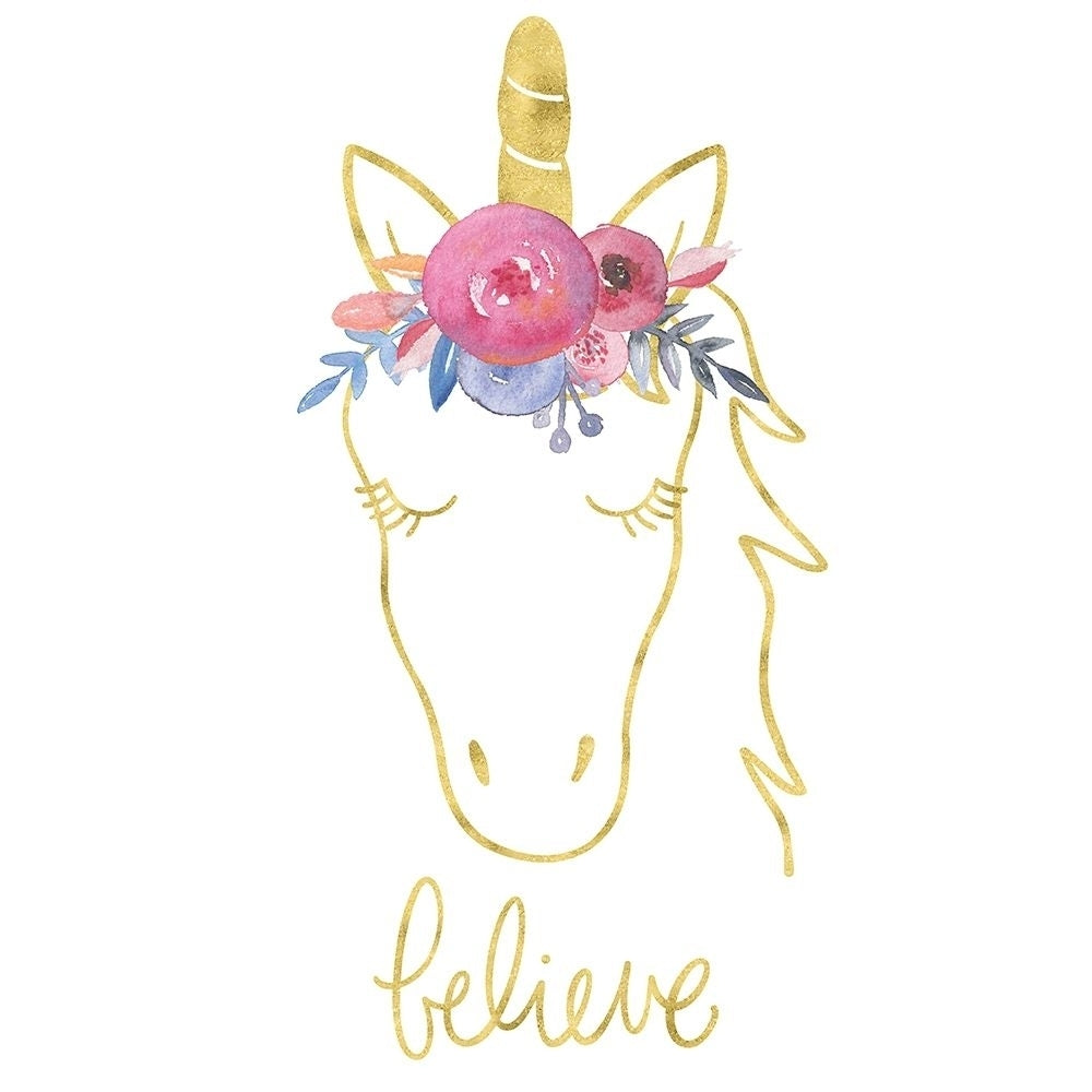 Golden Unicorn Ii Believe Poster Print by Noonday Design Image 2