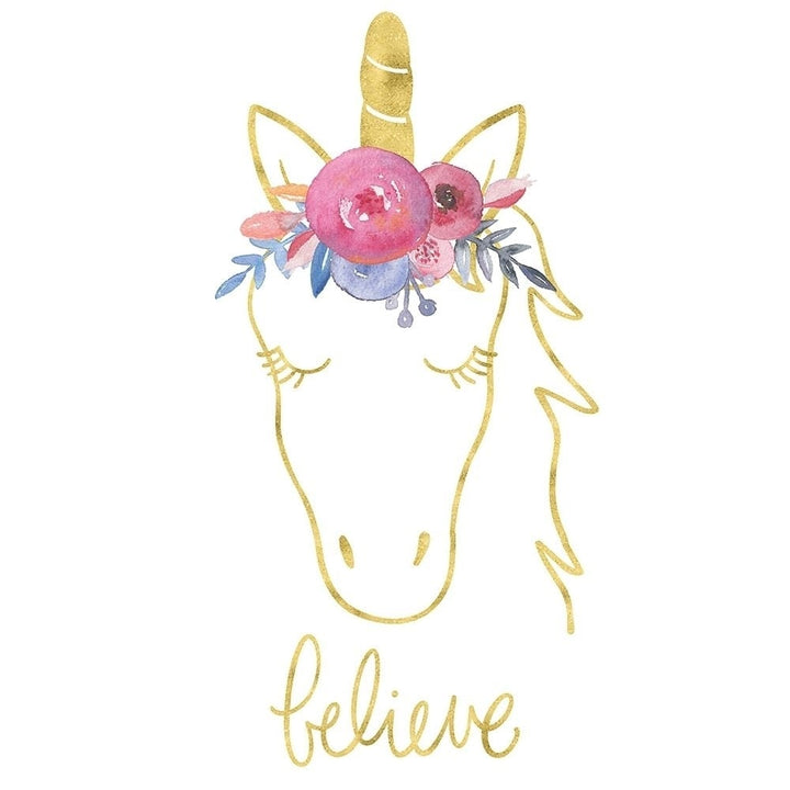 Golden Unicorn Ii Believe Poster Print by Noonday Design Image 1