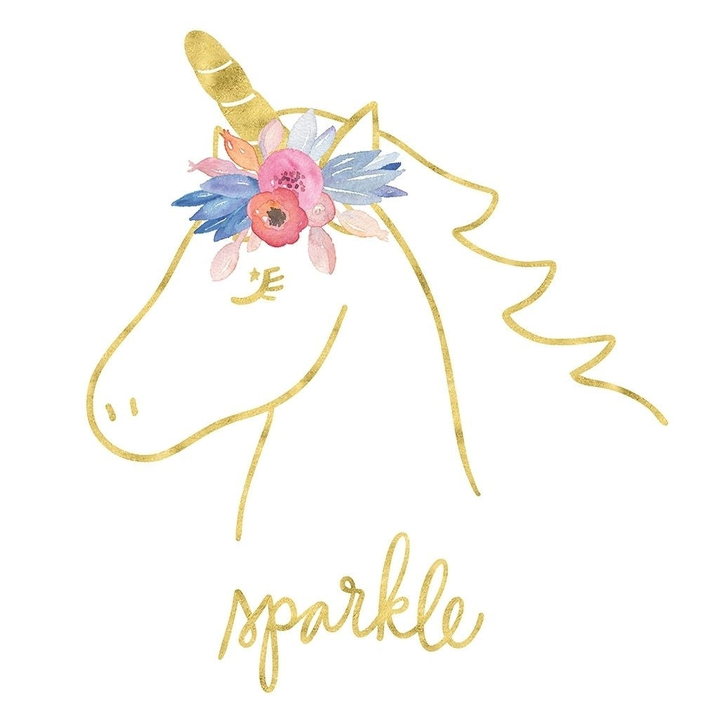 Golden Unicorn Iii Sparkle Poster Print by Noonday Design Image 2