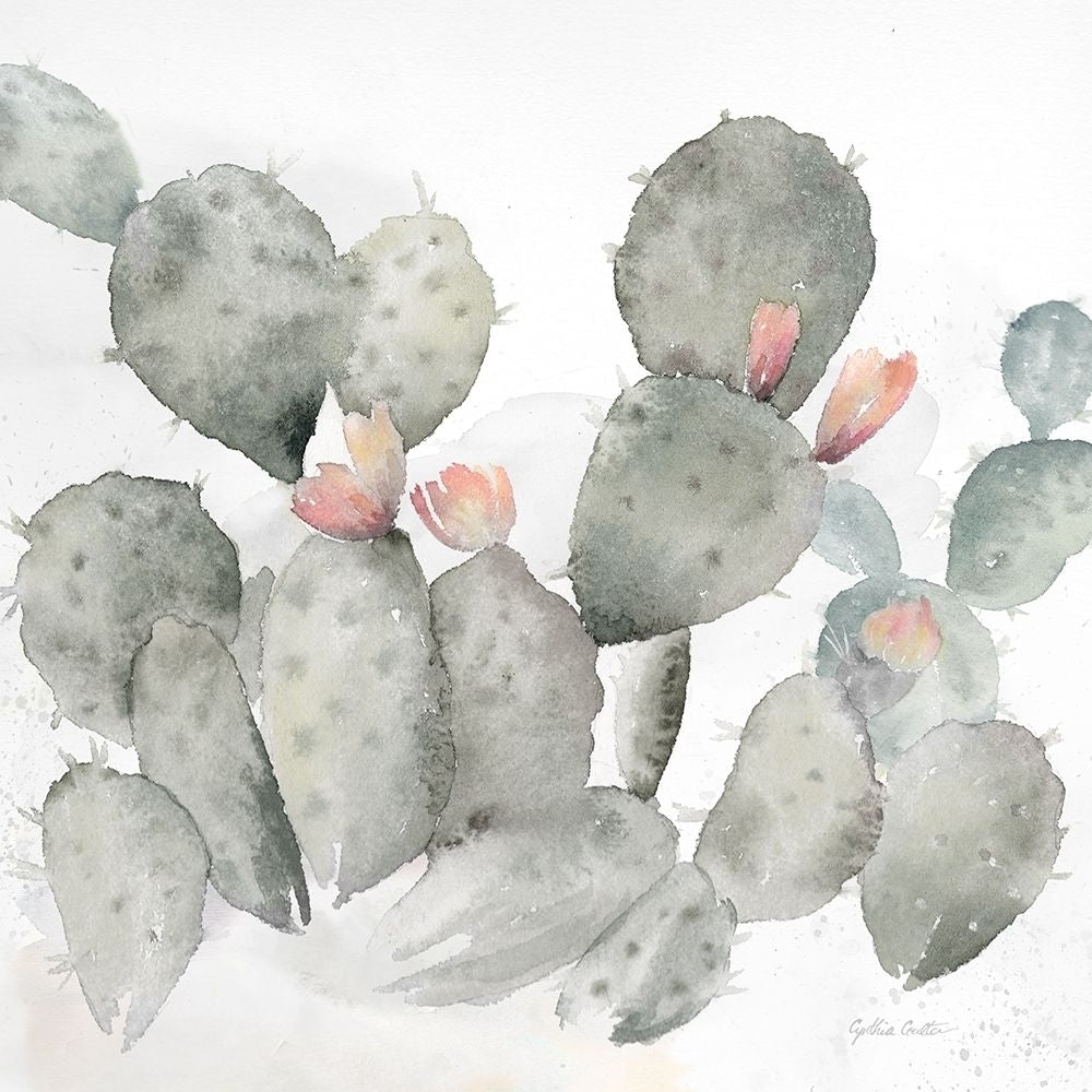 Cactus Garden Gray Blush I Poster Print by Cynthia Coulter Image 1