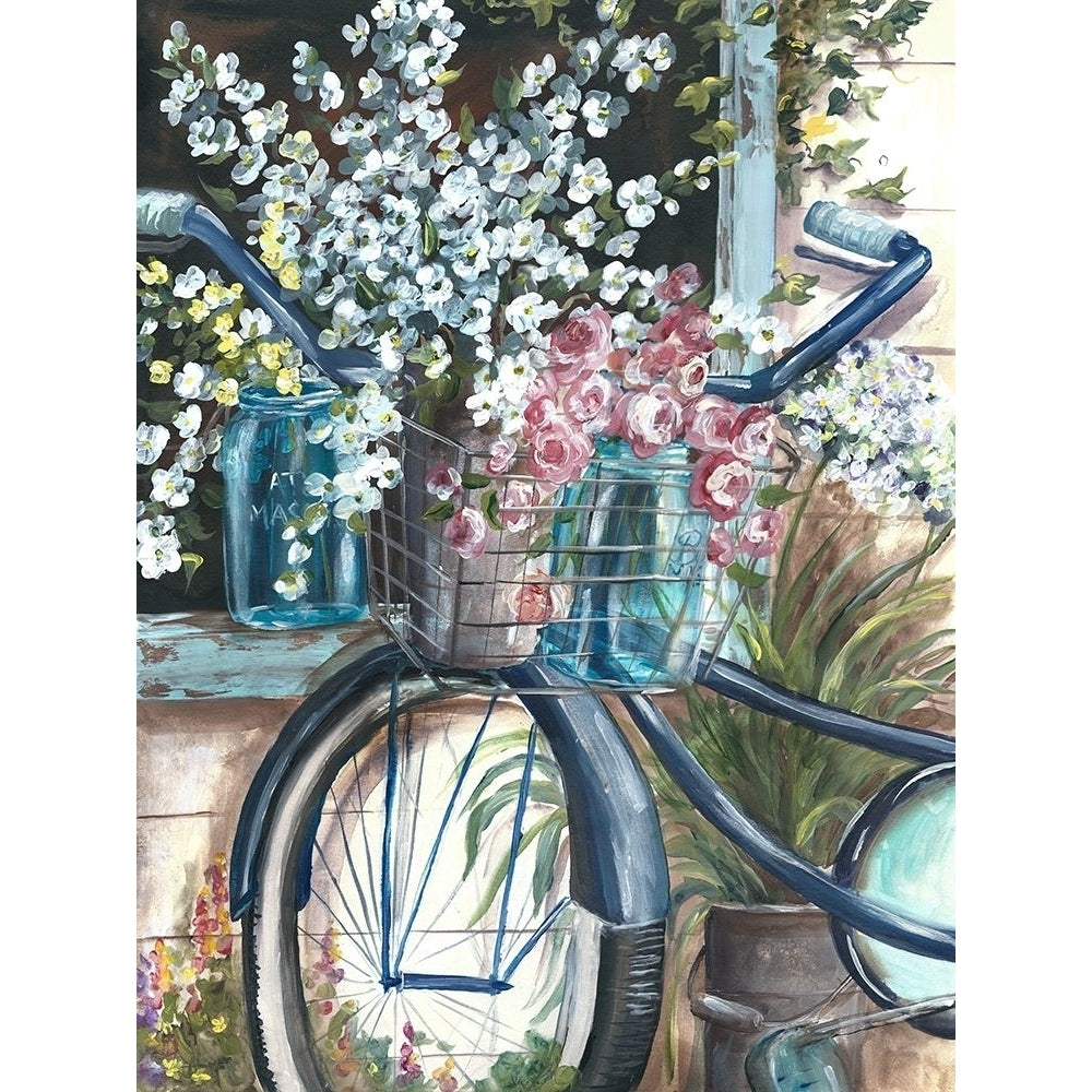 Vintage Bike and Mason Jar Poster Print by Tre Sorelle Studios Image 1