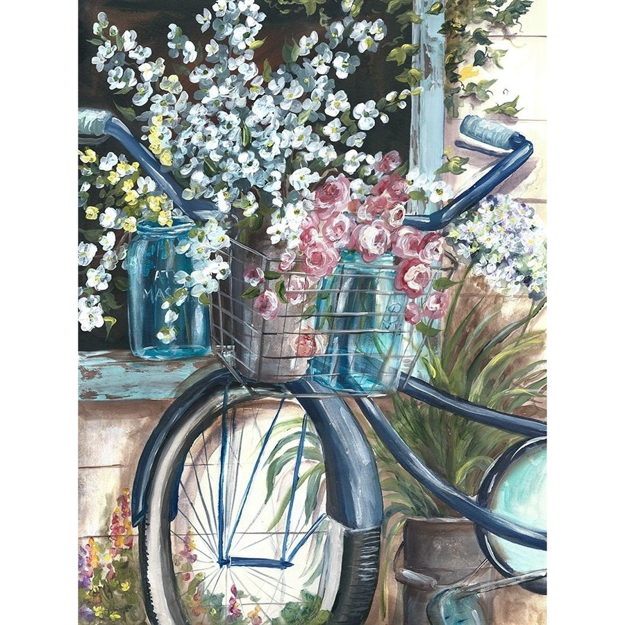 Vintage Bike and Mason Jar Poster Print by Tre Sorelle Studios Image 1