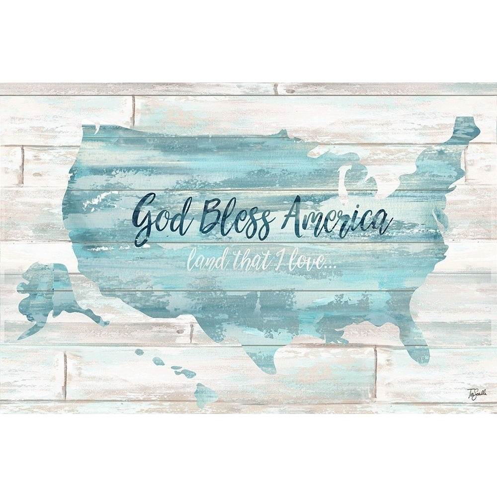 God Bless America USA Map Poster Print by Tre Sorelle Studios Image 1