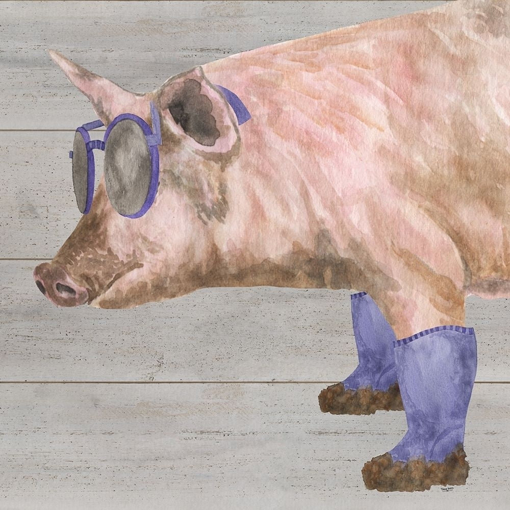 Intellectual Animals V Pig in Boots Poster Print by Tara Reed Image 1