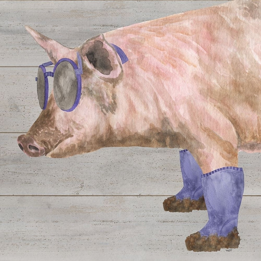 Intellectual Animals V Pig in Boots Poster Print by Tara Reed Image 1