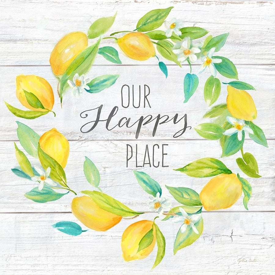 Our Happy Place Lemon Wreath Poster Print by Cynthia Coulter Image 1