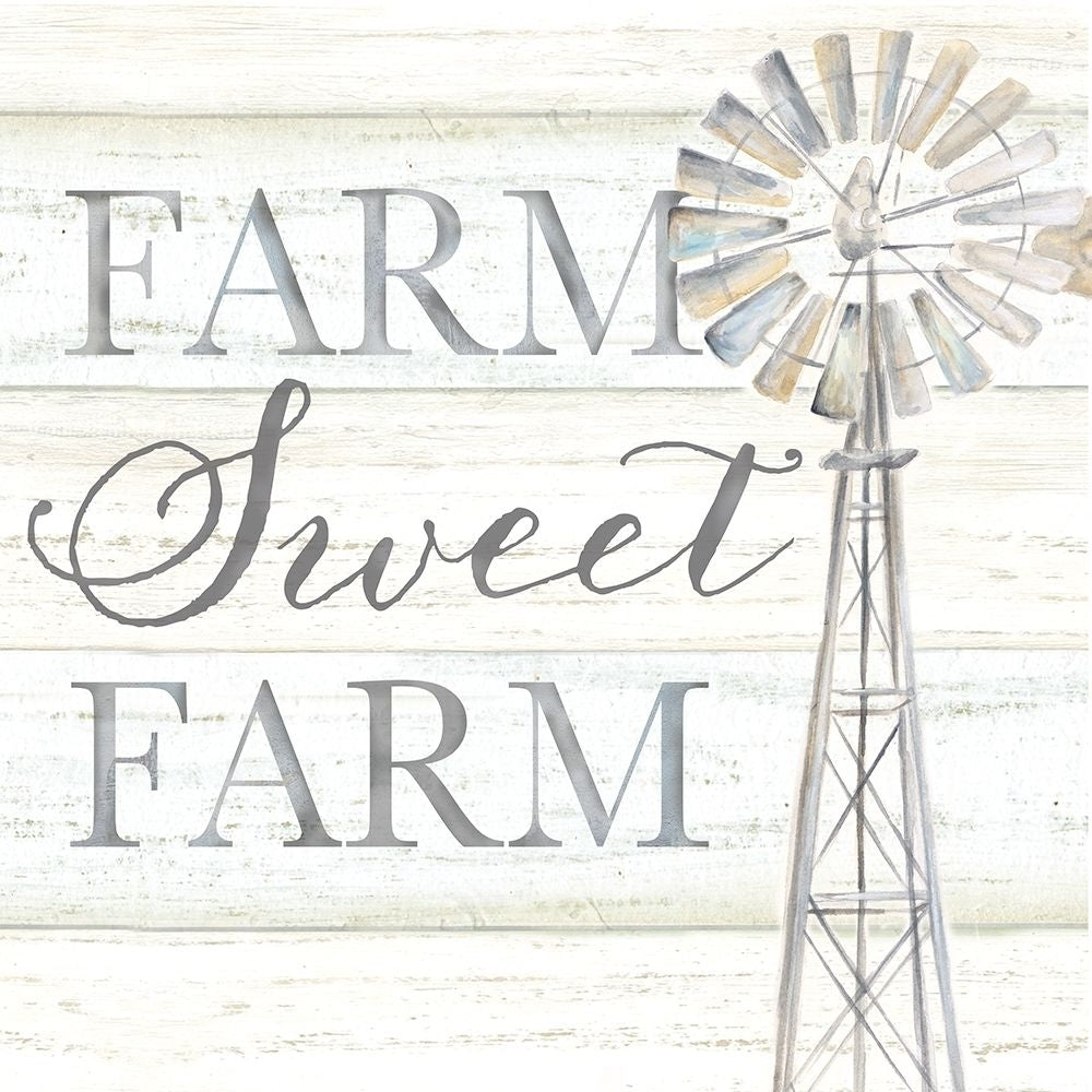 Windmill Farm Sweet Farm Sentiment Poster Print by Cynthia Coulter Image 1