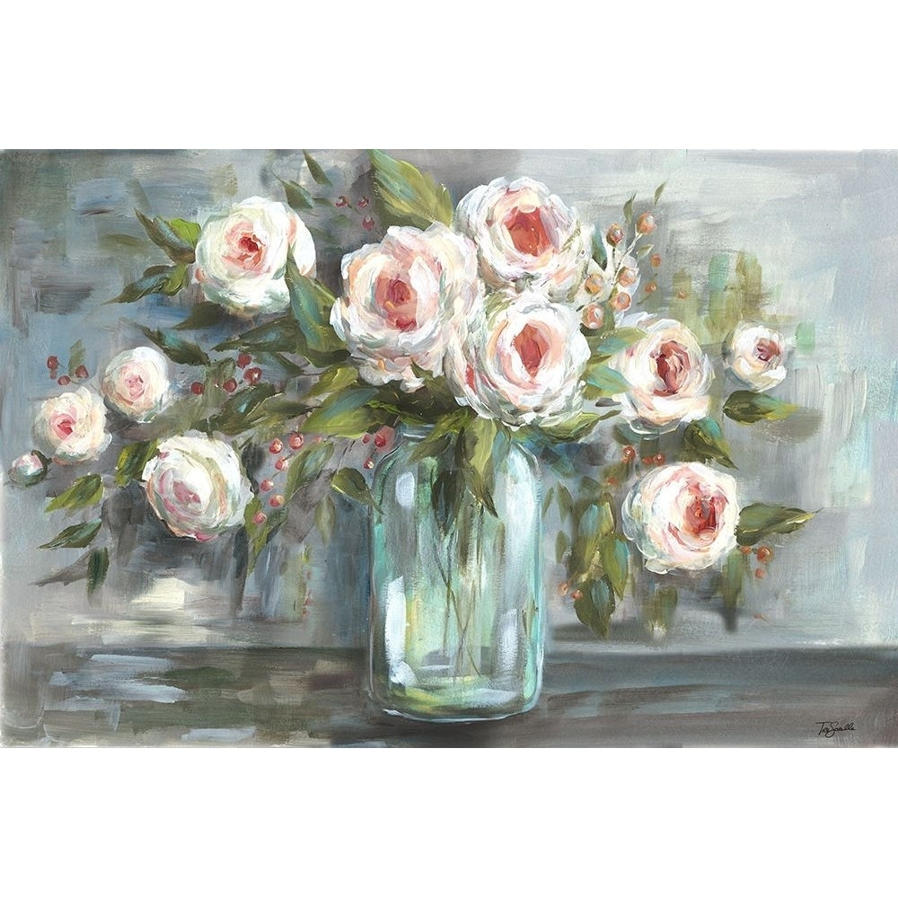 Pink Blooms Still Life Landscape Poster Print by Tre Sorelle Studios Image 1