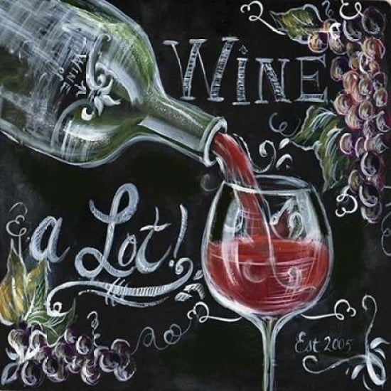 Chalkboard Wine I Poster Print by Tre Sorelle Studios Image 1