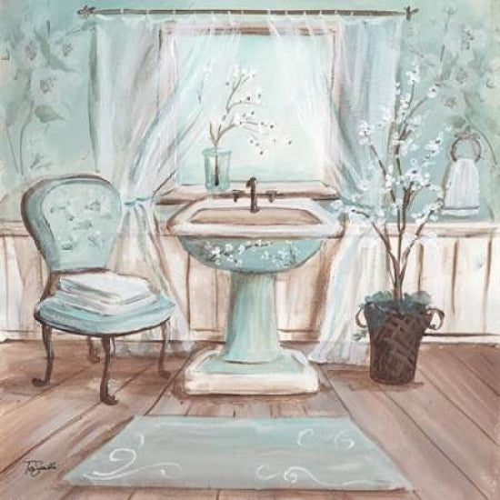 Aqua Blossom Bath I Poster Print by Tre Sorelle Studios Image 2