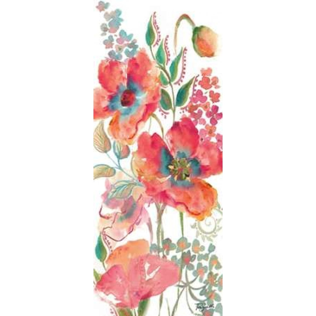 Bohemian Poppies Pink/Teal I Poster Print by Tre Sorelle Studios Image 1