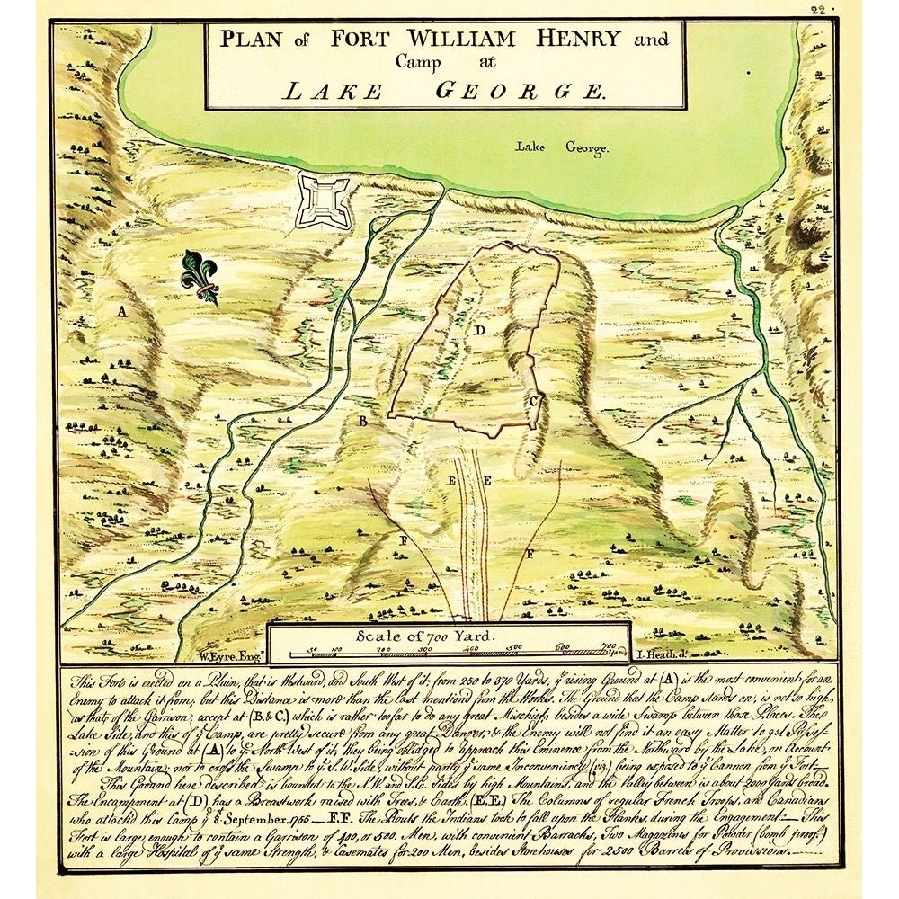 Plan of Fort William Henry at Lake George 1750 Poster Print by Unknown Unknown REWA0038 Image 1