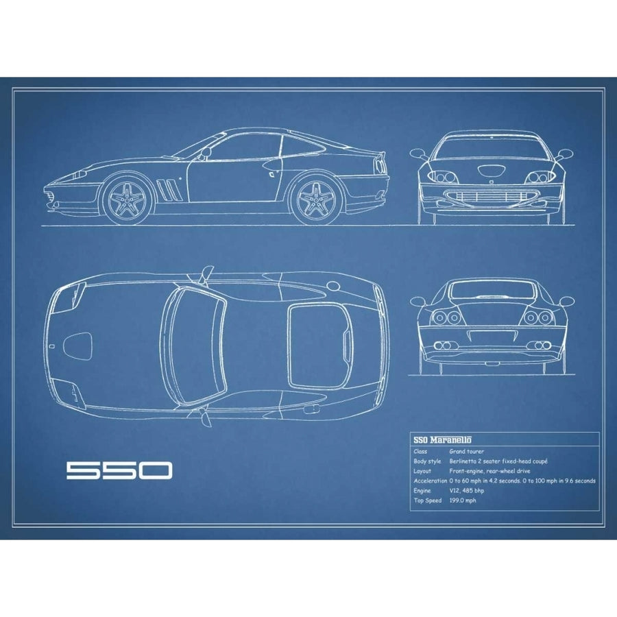 Ferrari 550-Blue Poster Print by Mark Rogan RGN112736 Image 1