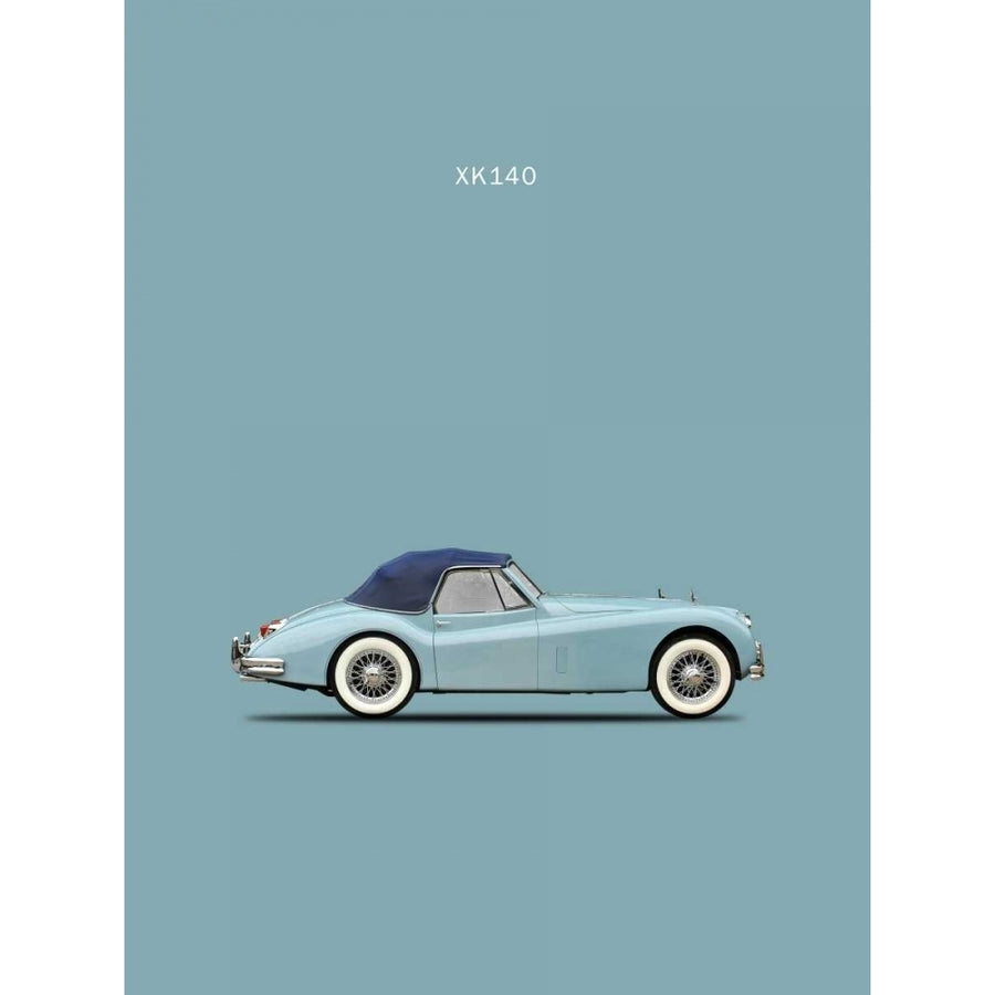 Jaguar XK140 Blue Poster Print by Mark Rogan RGN113103 Image 1