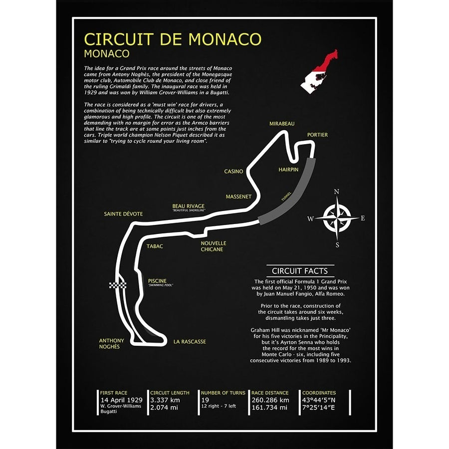 Monaco Circuit BL Poster Print by Mark Rogan RGN115396 Image 1