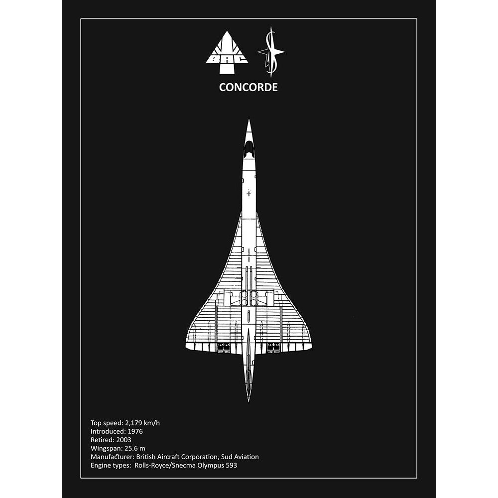 BAE Concorde Black Poster Print by Mark Rogan RGN114900 Image 1