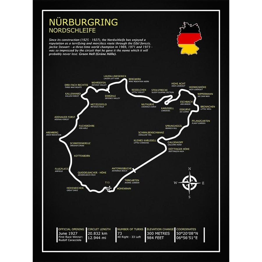 Nurburgring Nordschleife BL Poster Print by Mark Rogan RGN115398 Image 1