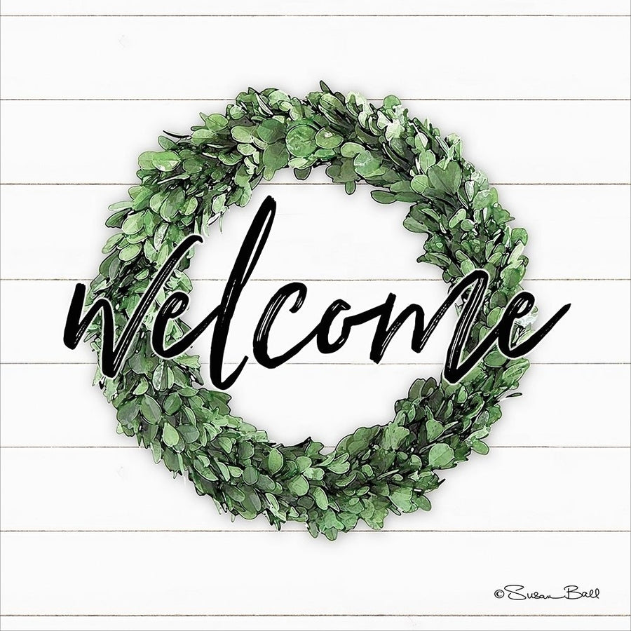 Welcome Wreath Poster Print by Susan Ball Image 1